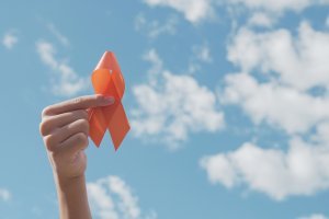 An orange ribbon for ADHD Awareness