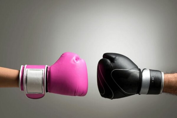 pink and black boxing glove