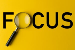 Word-focus-on-yellow-background